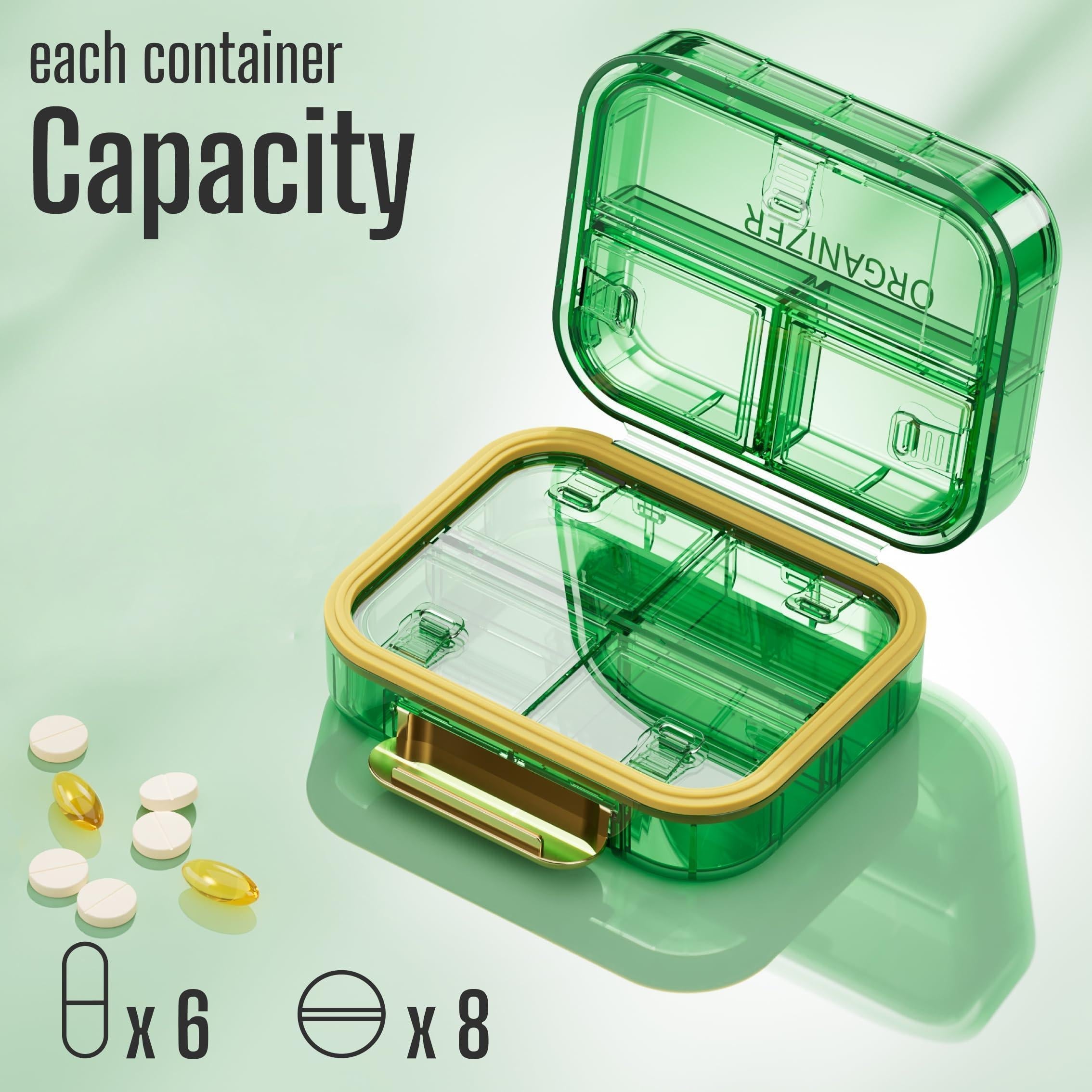 Green Travel Pill Case 7-Slot