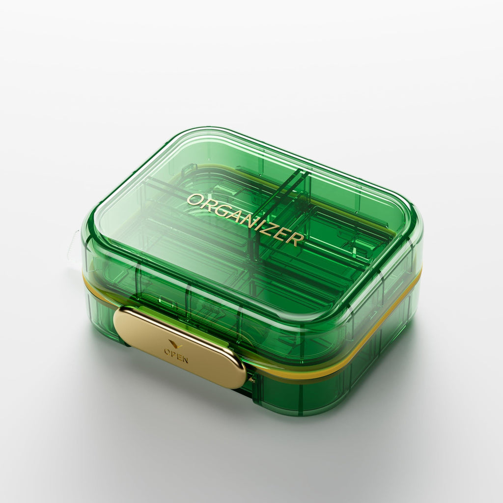 Green Travel Pill Case 7-Slot