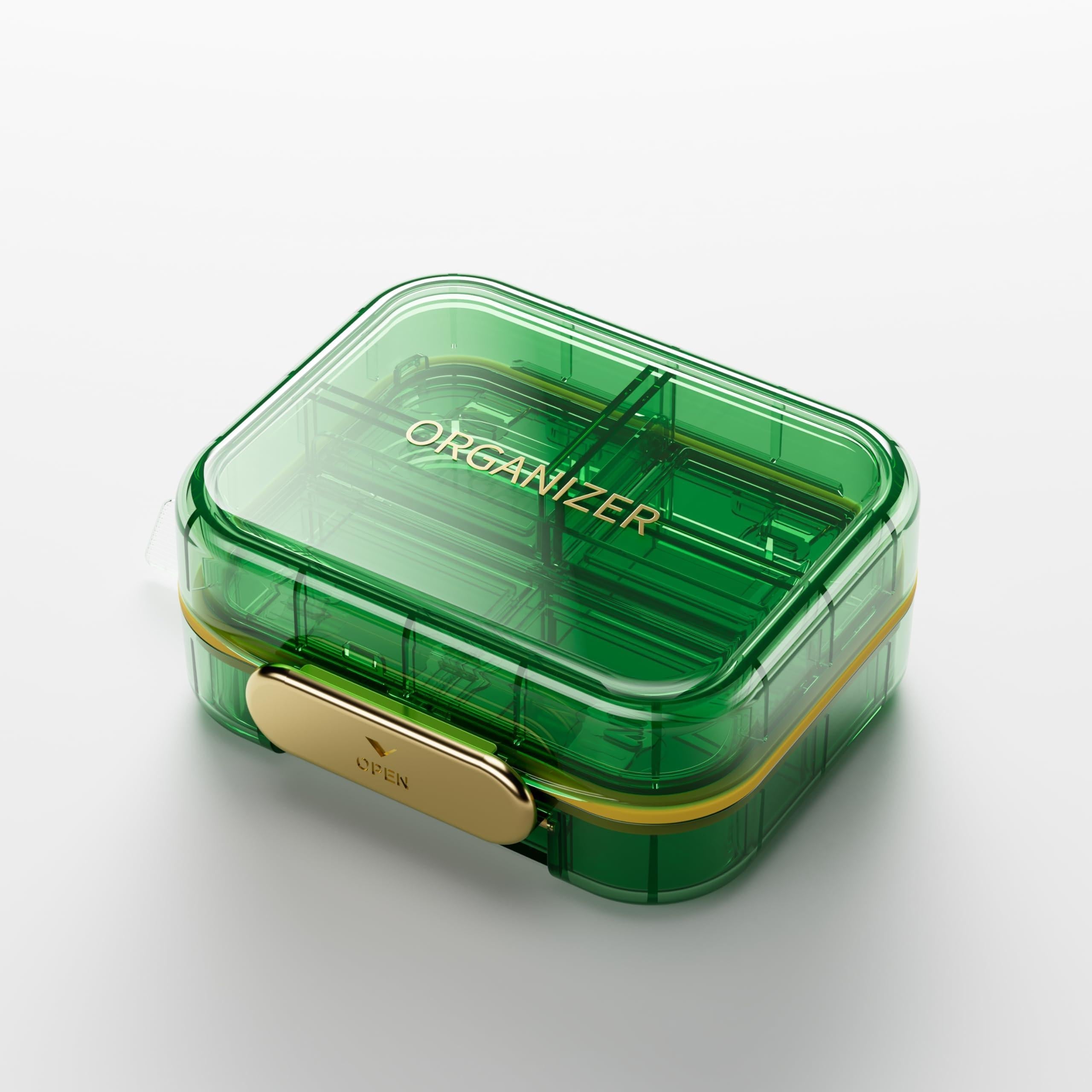 Green Travel Pill Case 7-Slot