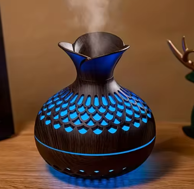 Compact Ultrasonic Wood Grain Humidifier