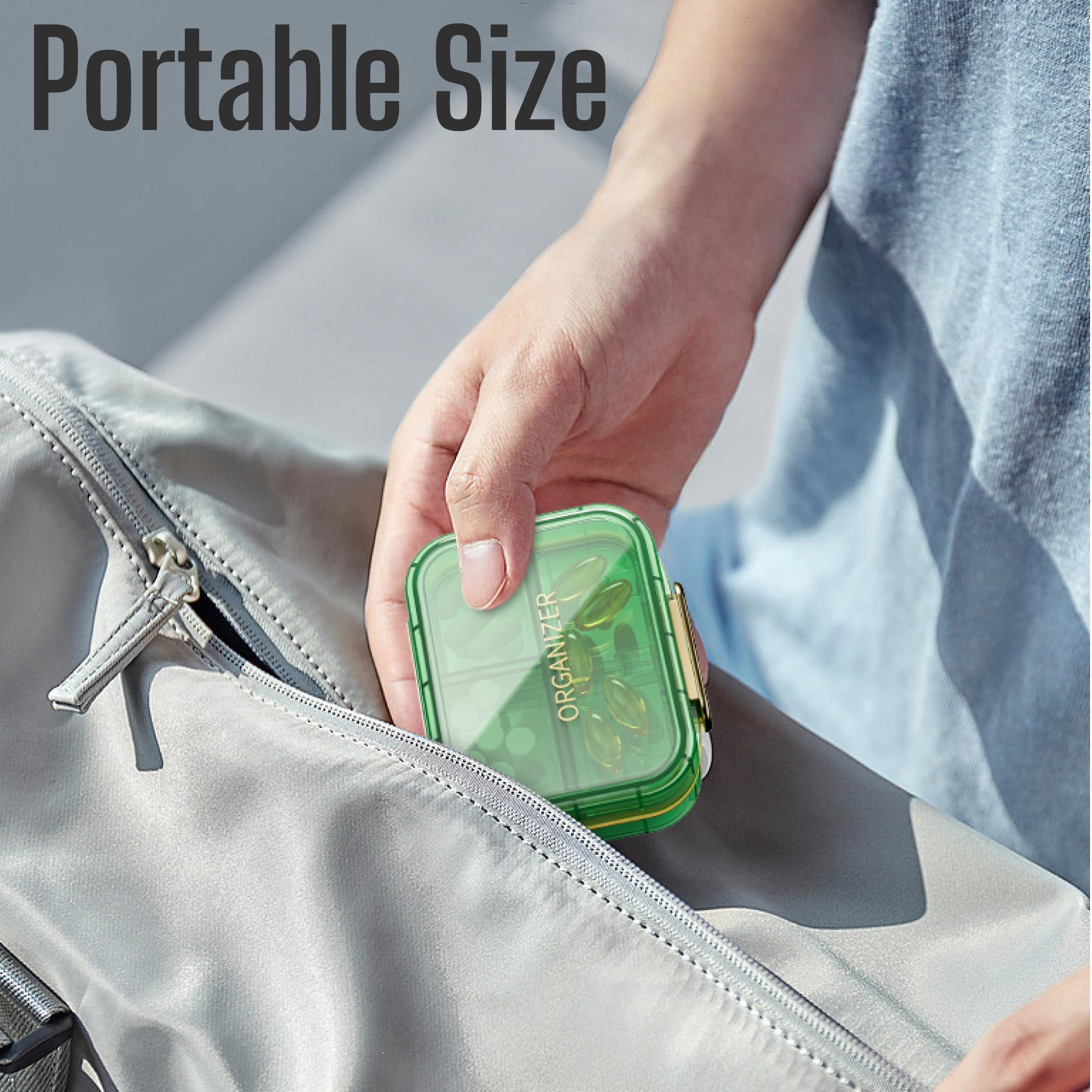Green Travel Pill Case 7-Slot