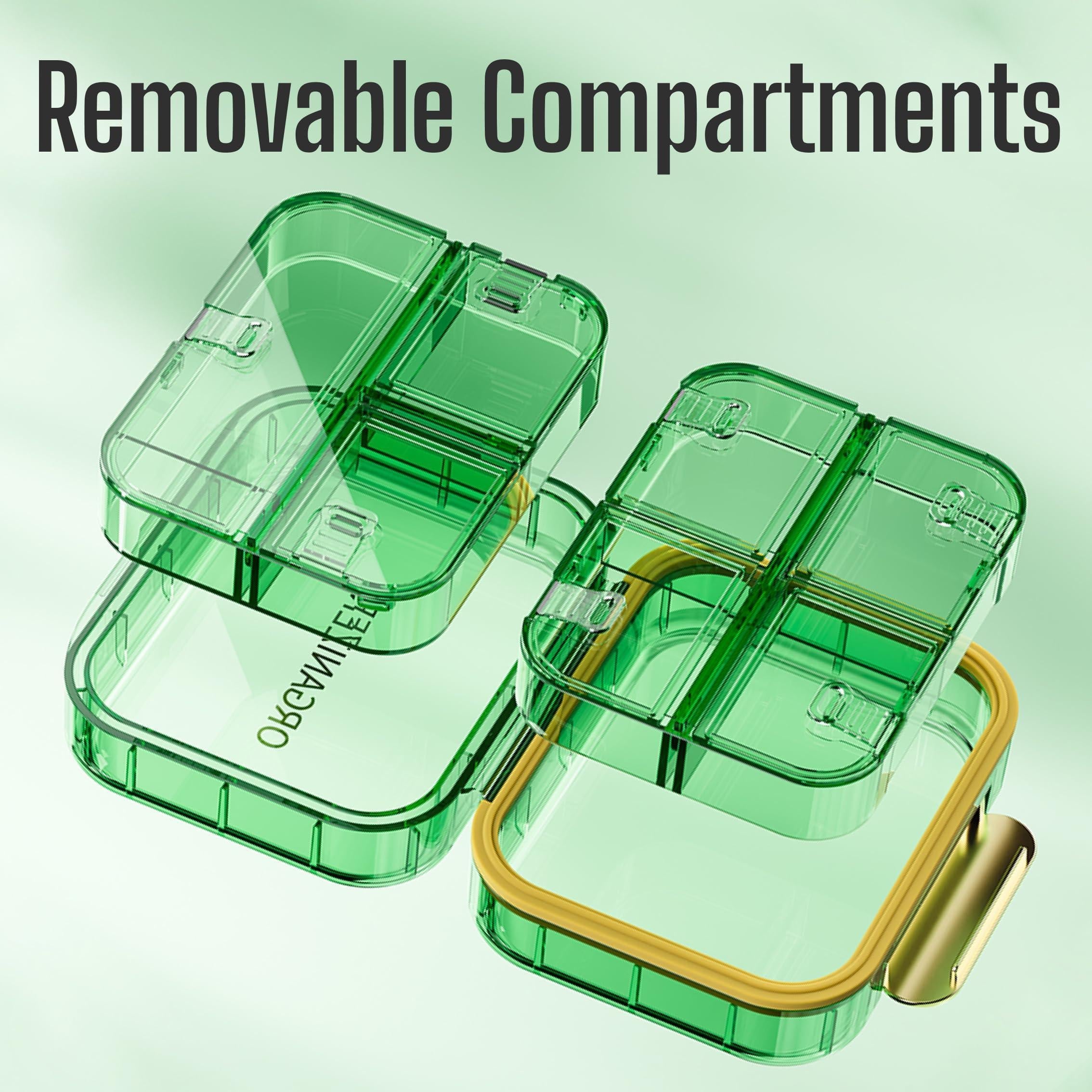 Green Travel Pill Case 7-Slot