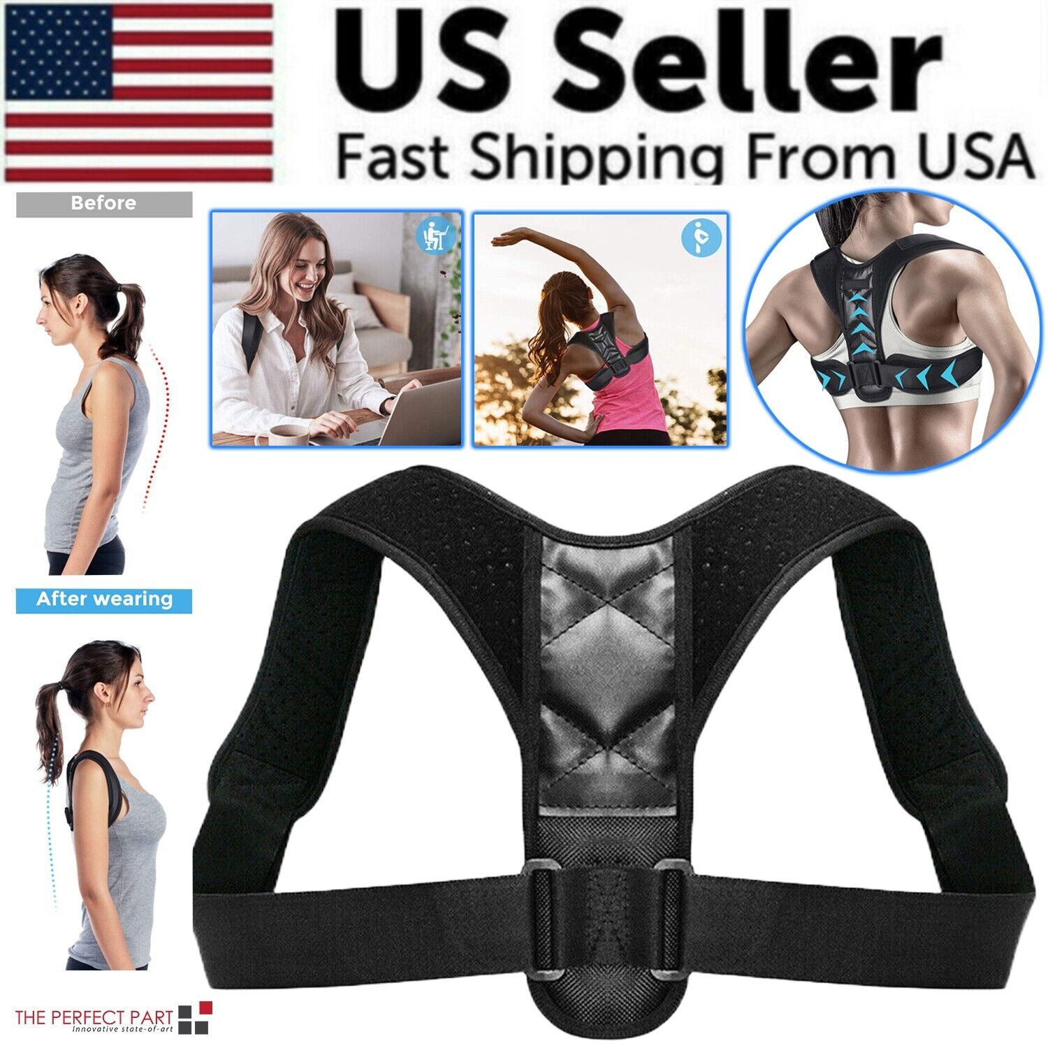 Adjustable Posture Corrector Shoulder Support Belt